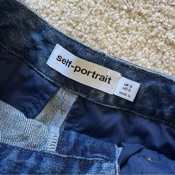 self-portrait Denim Jumpsuit jean size 2